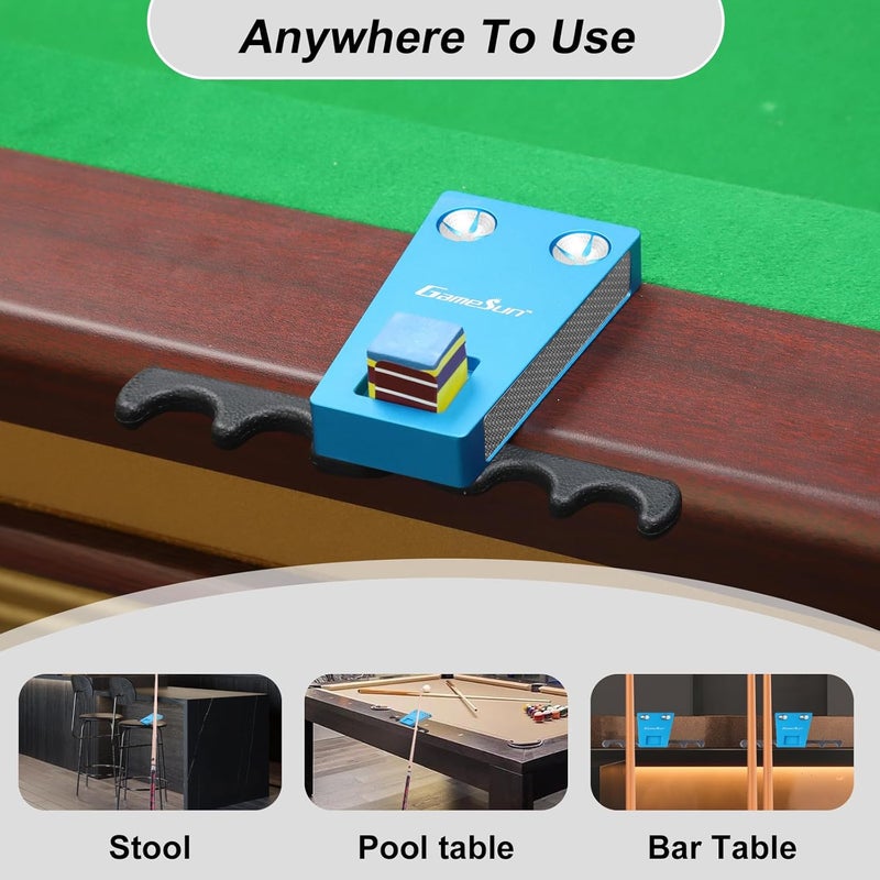 GAMESUN 6 In 1 Portable Weighted Pool Cue Holder, chalk holder, billiard cue tip tool, Blue - Image 5